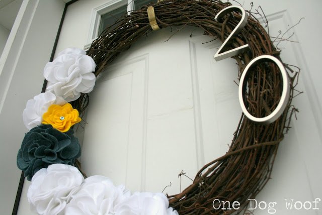 One Dog Woof: House Number Wreath