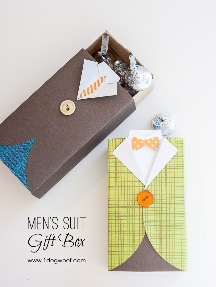 Men's Suit Gift Box and Treat Holder - One Dog Woof