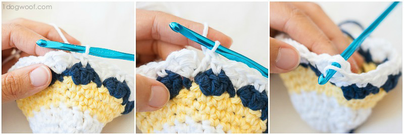 Crochet shell stitch in the round. | www.1dogwoof.com