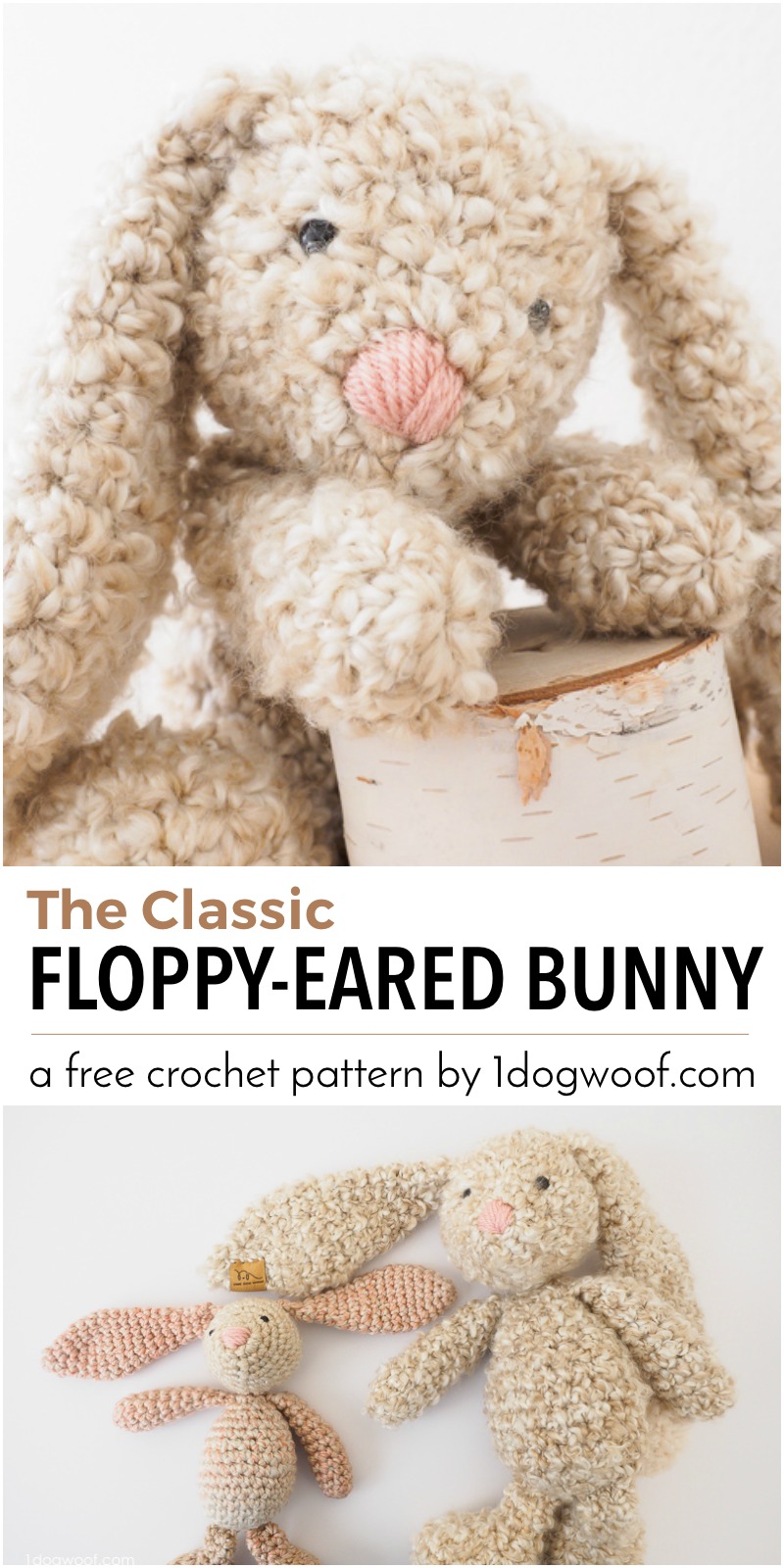Classic Stuffed Bunny Crochet Pattern for Easter One Dog Woof