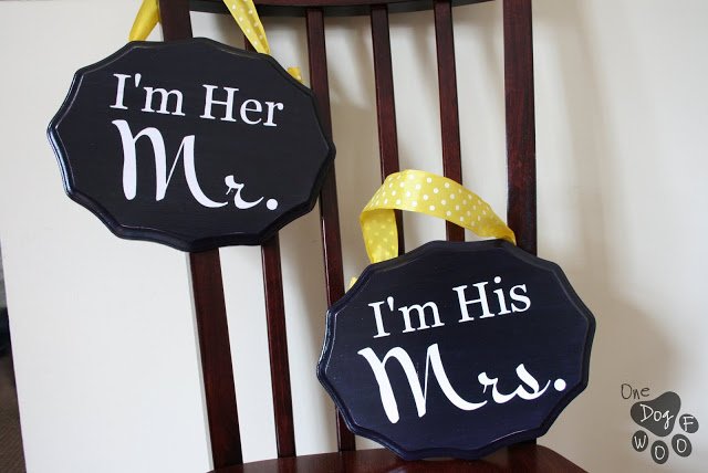 "I'm His Mrs." Wedding Signs