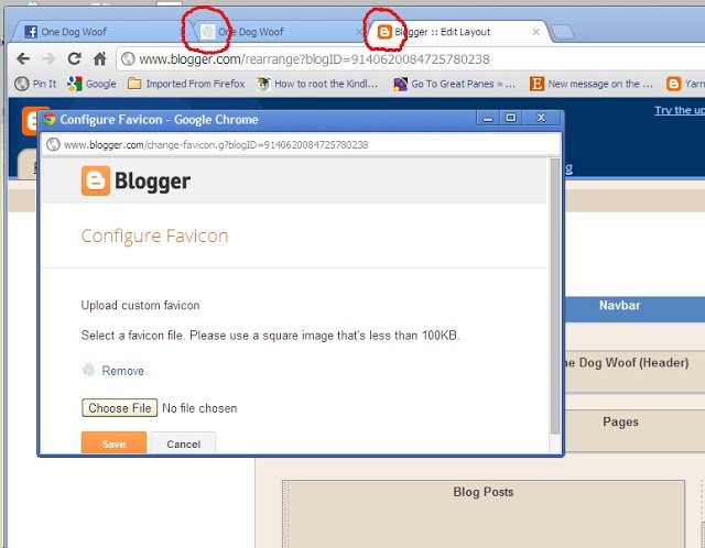 Change your Favicon on Blogger One Dog Woof