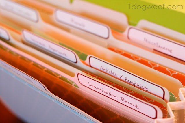Baby shower gift - a documents folder to keep the new mom organized