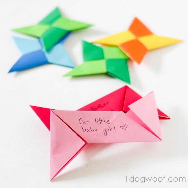 Ninja Star Thankfuls | One Dog Woof | #origami #Thanksgiving