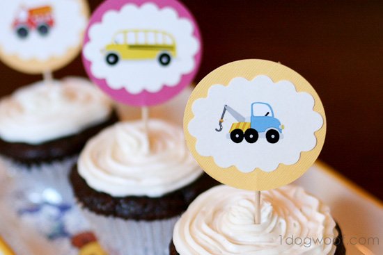 DIY Cupcake Toppers Using Cardstock and Stickers