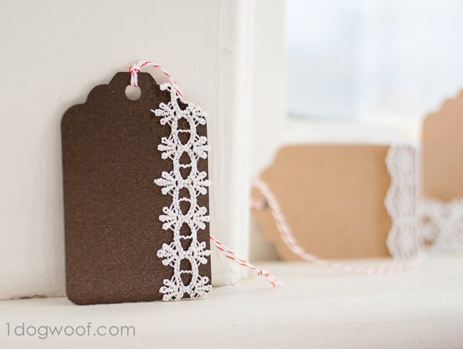 Lace Gift Tags at www.1dogwoof.com