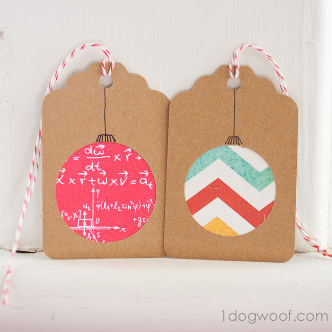 Homemade Christmas Gift Tags Day 2: Scrapbook Paper Ornaments - One Dog Woof