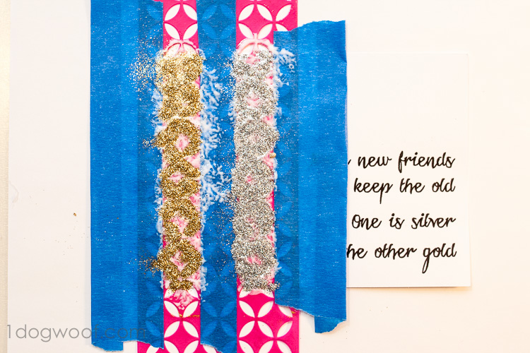 Greeting Card using Mod Podge Stencils and Podgeable Glitter