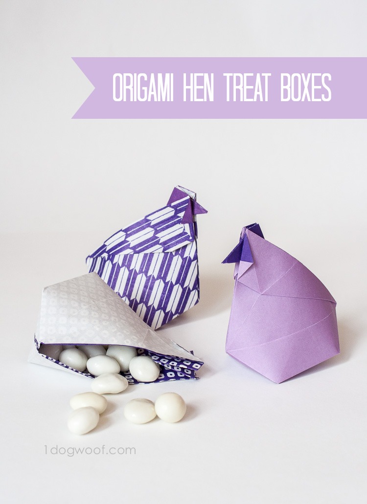 Origami Hen Treat Boxes | www.1dogwoof.com