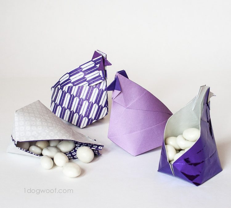O is for Origami Hen Treat Boxes : A-Z Craft Month