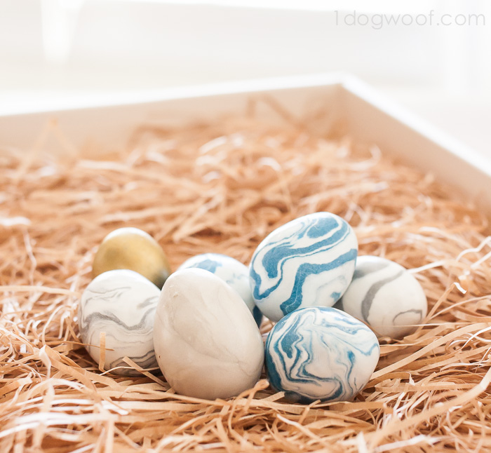 Marbleized Polymer Clay Eggs | www.1dogwoof.com