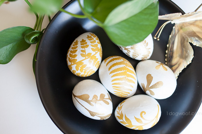 Gold Fern Easter Eggs