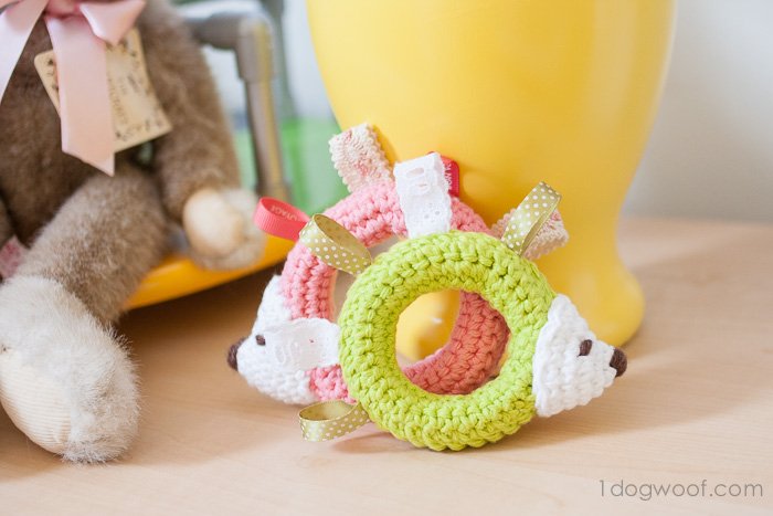 Hedgehog Taggie Baby Toy Crochet Pattern - Make one as a gift! | www.1dogwoof.com