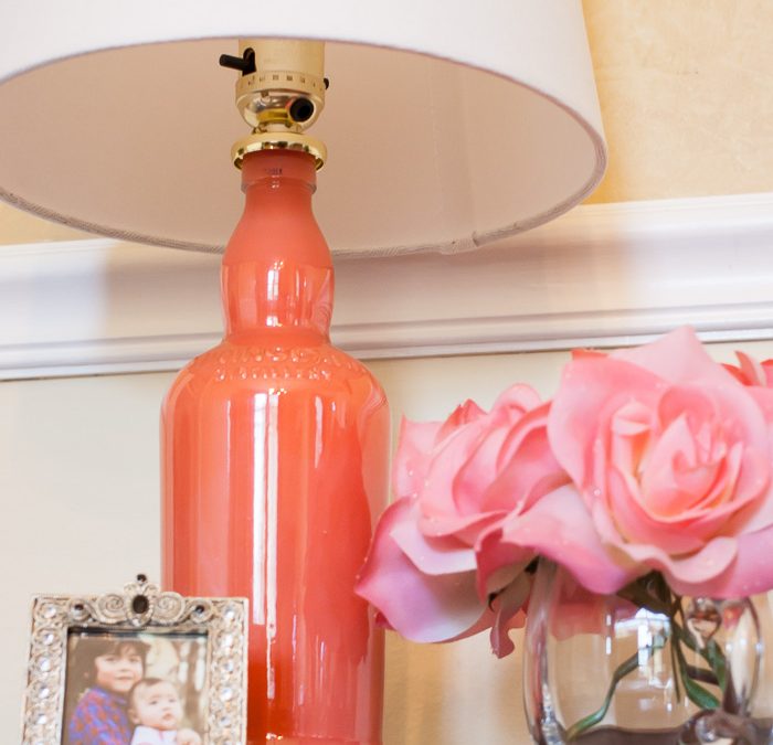 DIY Painted Bottle Lamp Upcycle