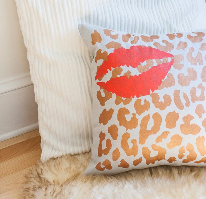 Create a Layered & Stenciled Pillow with Tulip For Your Home