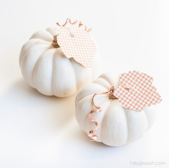 Copper and Paper Embellished Pumpkins