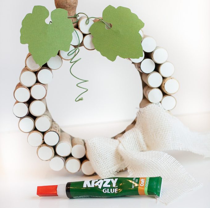 White Pumpkin Cork Wreath