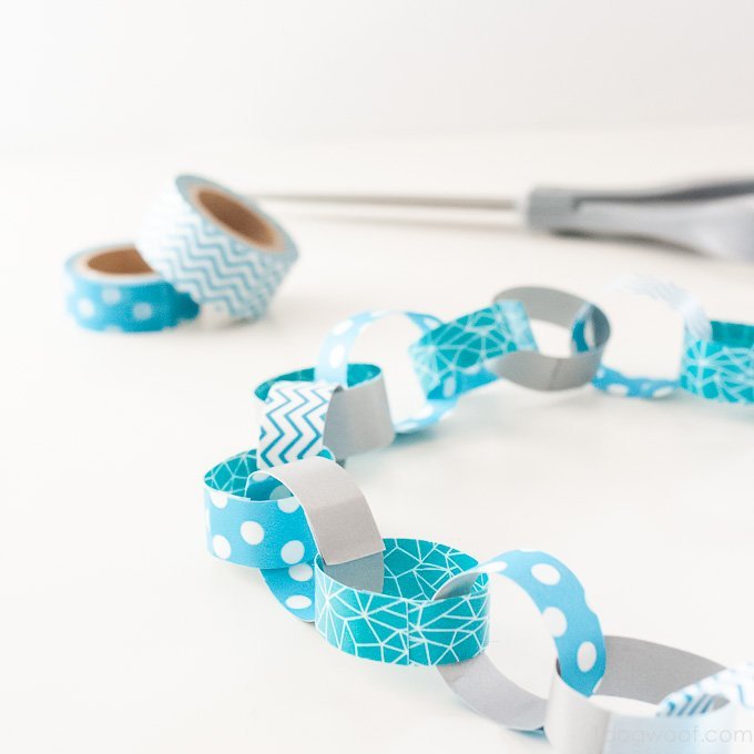Make paper chain garlands from washi tape! | www.1dogwoof.com