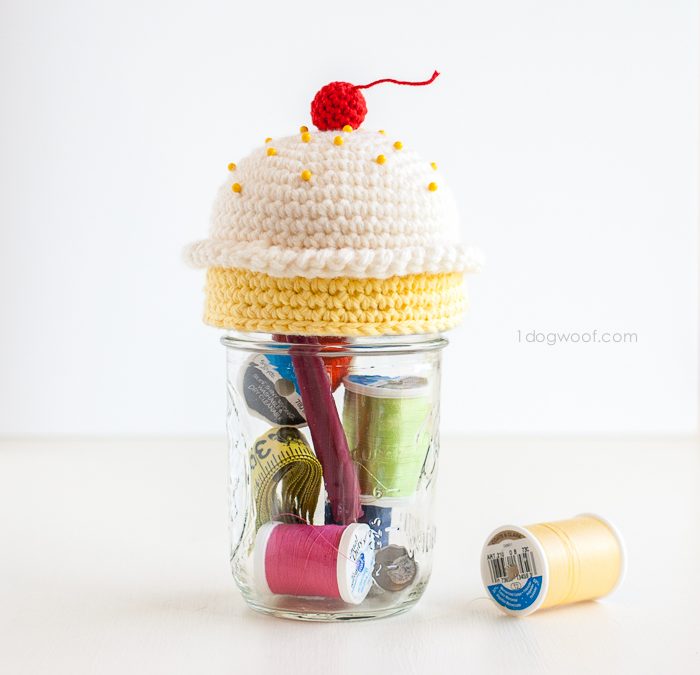 Crochet Cupcake Pincushion Sewing Kit