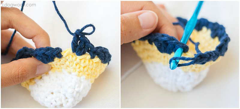 Crochet shell stitch in the round. | www.1dogwoof.com