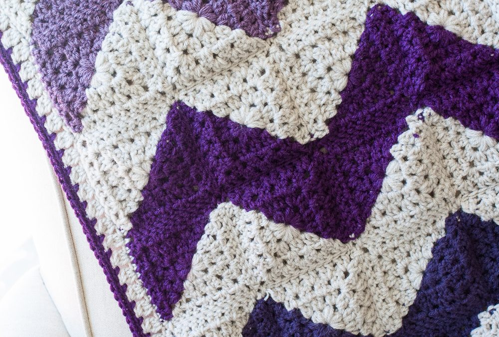 Granny Squares Chevron Afghan Crochet Pattern