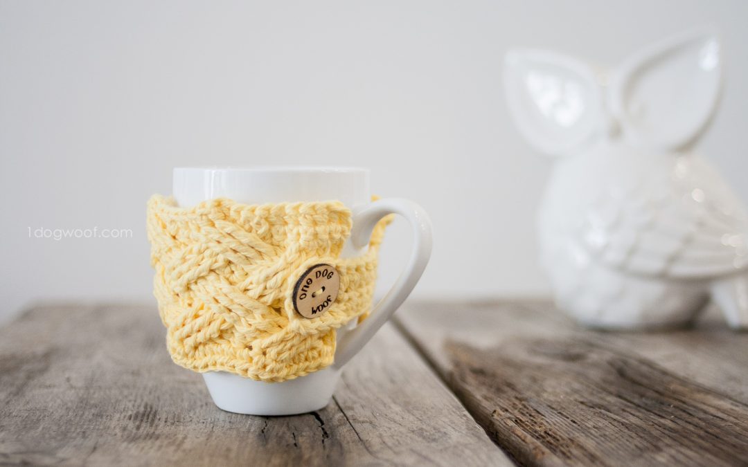 Woven Cables Mug Cozy Crochet Pattern