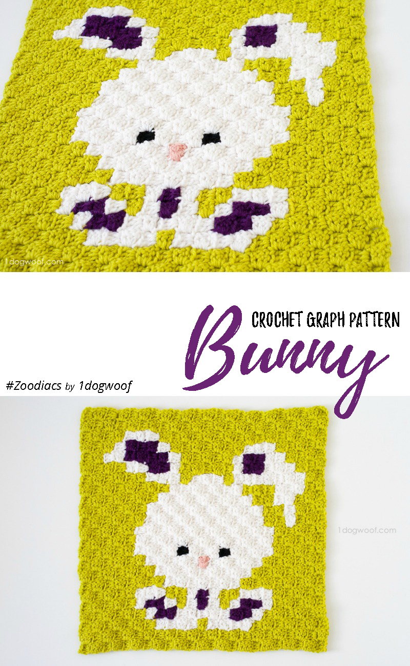 Zoodiacs bunny rabbit made using c2c crochet | www.1dogwoof.com