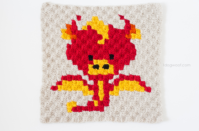 Zoodiacs dragon made using c2c crochet | www.1dogwoof.com