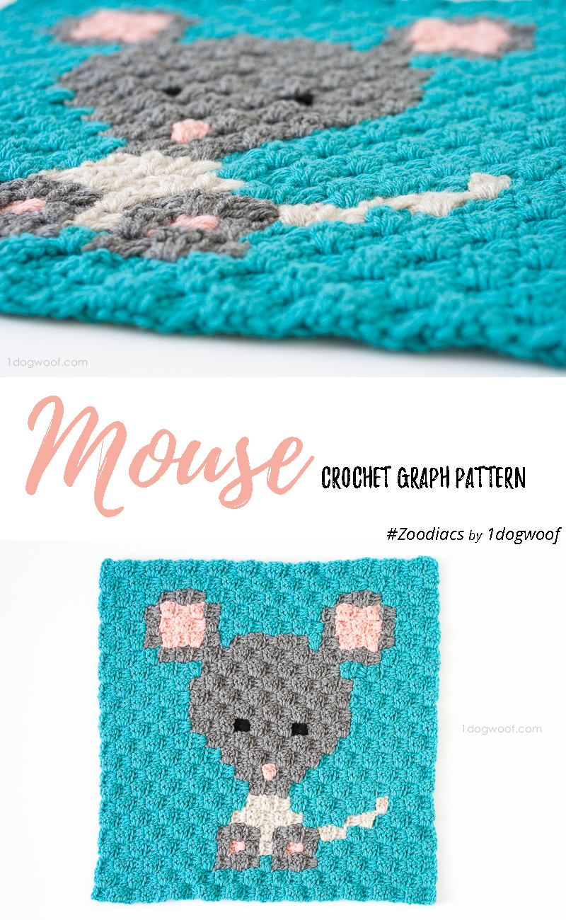Zoodiacs mouse made using c2c crochet | www.1dogwoof.com