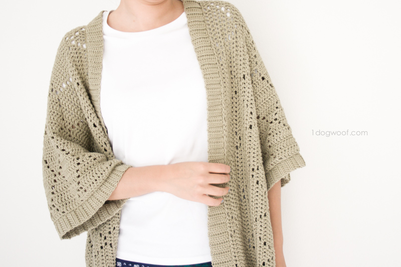 FREE crochet pattern for a Summer Diamonds Kimono Cardigan, using We Are Knitters Cotton Wool | www.1dogwoof.com