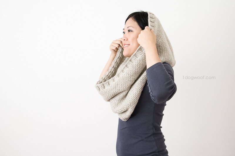 Hideaway Hooded Scarf is a cowl with a hood