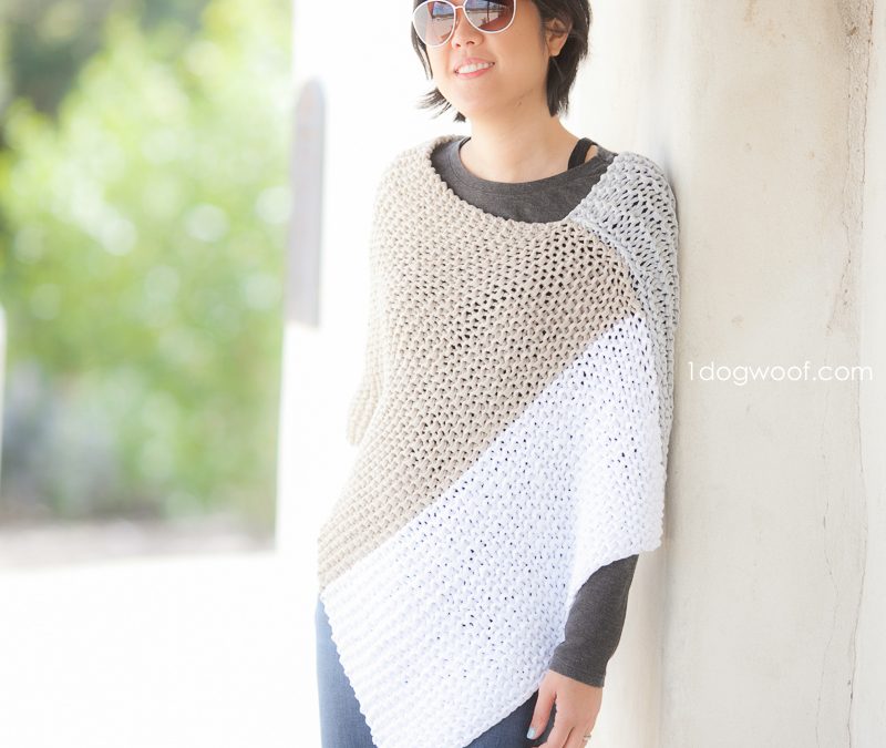 Easy Knit Catalunya Colorblock Poncho
