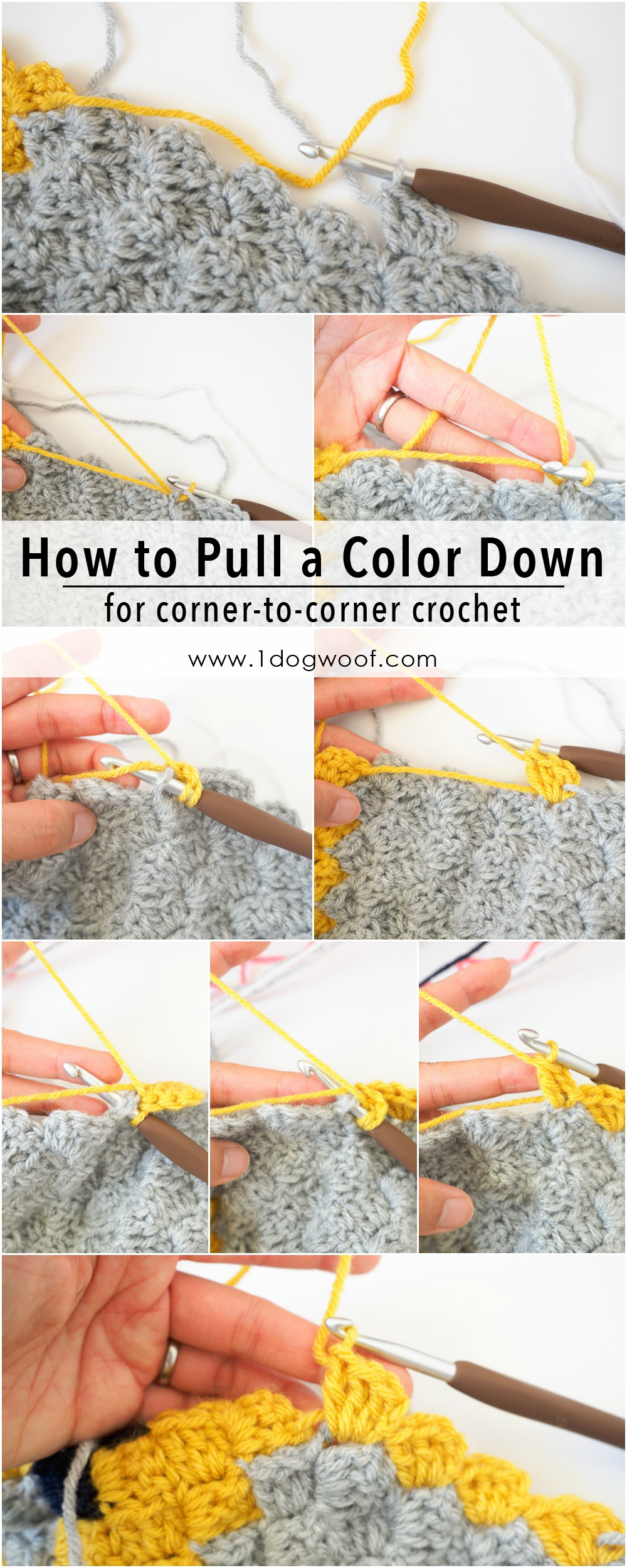 How to bring a yarn color down to where you need it in corner to corner c2c crochet