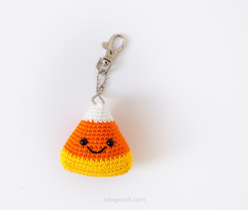 Candy Corn Amigurumi Keychain