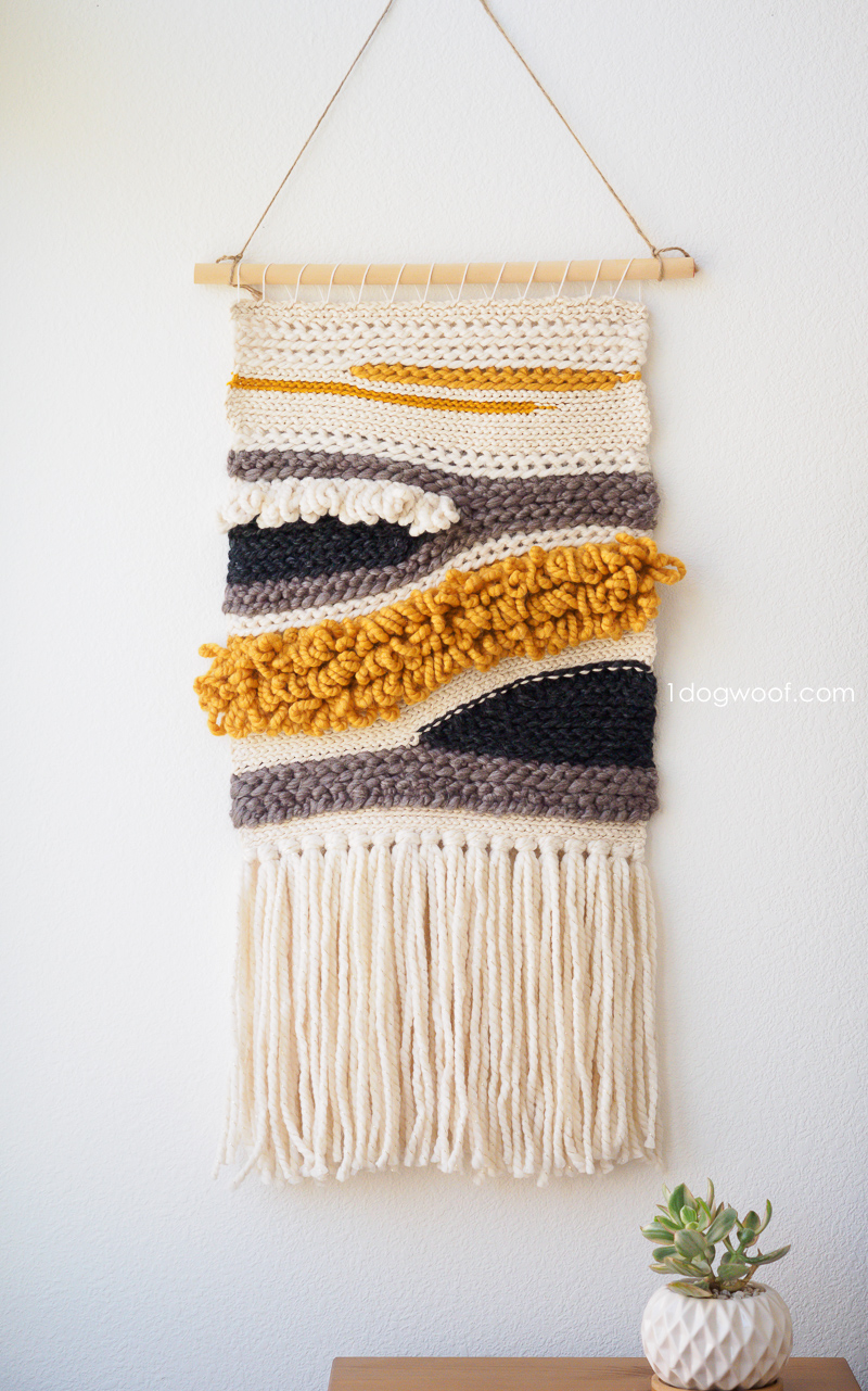 How to Make Your Own Woven Crochet Wall Hanging - One Dog Woof