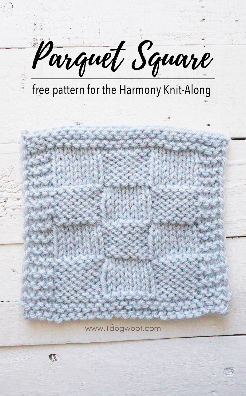 Parquet Square Knitting Pattern Harmony Blanket Knit-Along