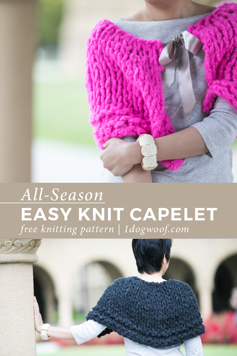 all season, all occasion, easy knit capelet