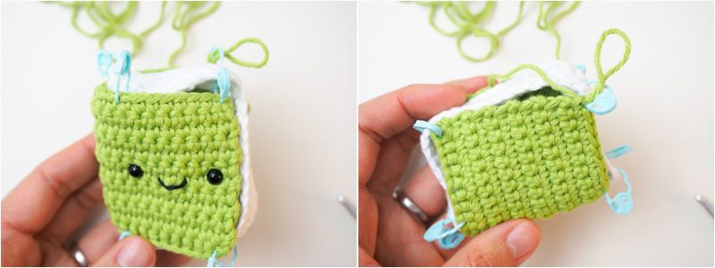 hold everything together with stitch markers