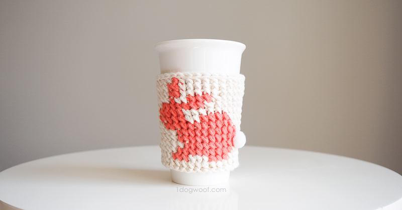 bunny cup cozy on table