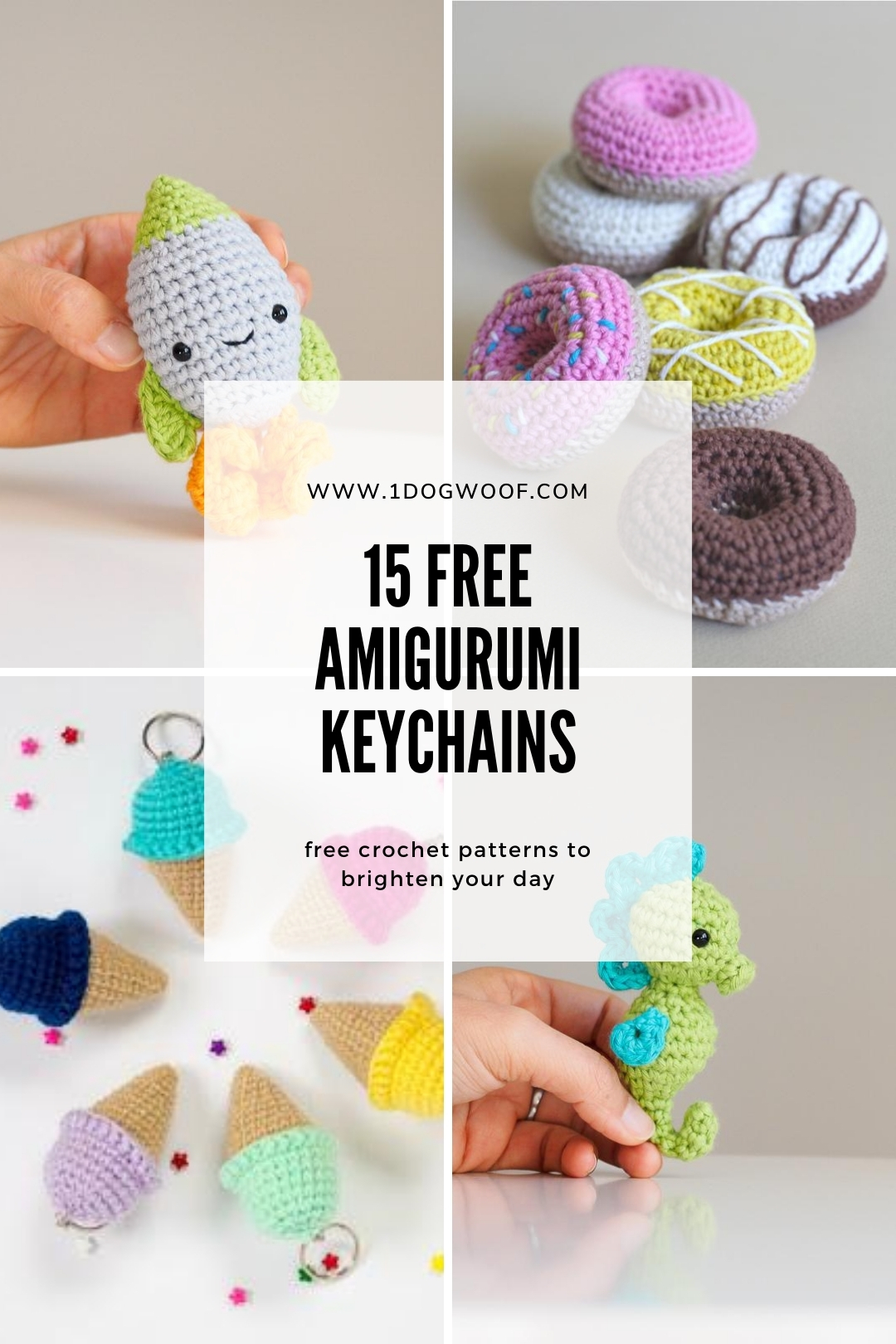 15 Free Must-Make Amigurumi Keychains for Bags, Purses, and Keys
