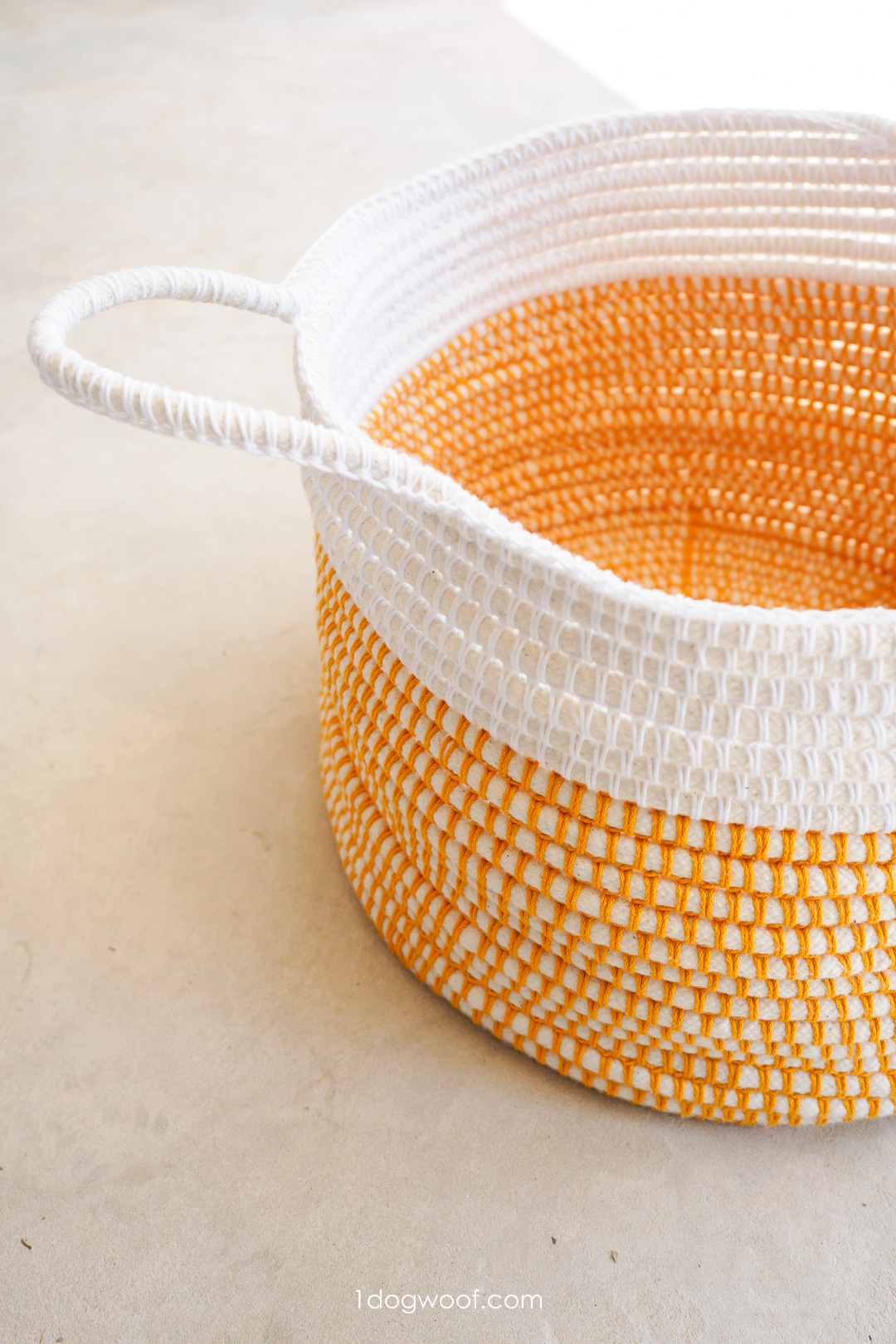 color block crochet basket