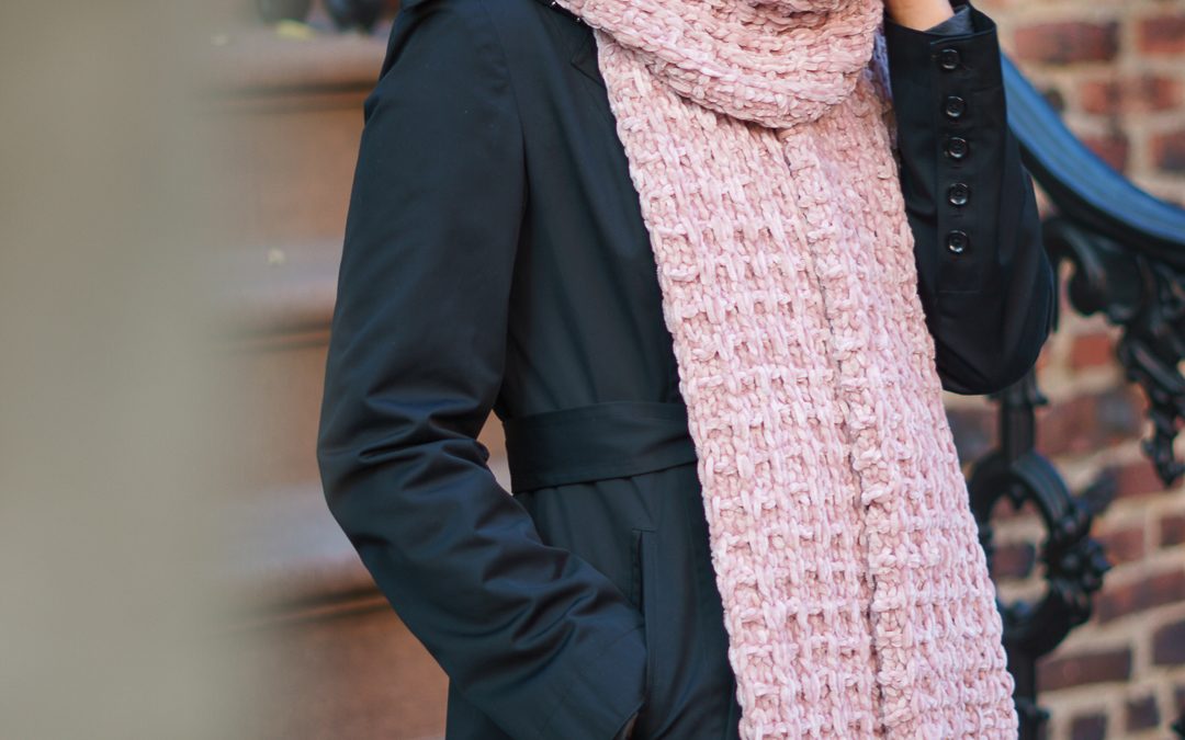 Snowbird Waffle-Knit Scarf: Free Knitting Pattern