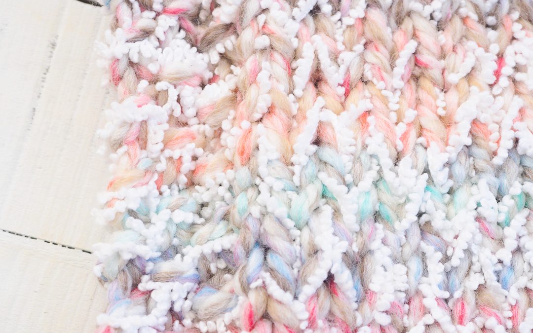Snowcone Heart Blanket Free Knitting Pattern