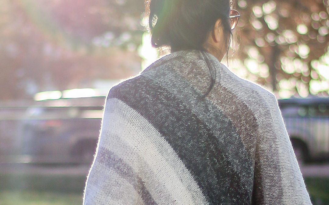 The Strata Bias Knit Wrap: Cool as a Rock