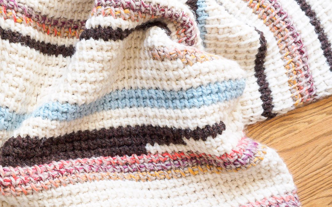 Sunset Stripes: Free Tunisian Crochet Blanket Pattern Part 2