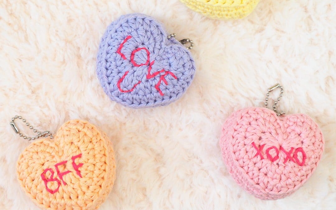Candy Conversation Hearts Keychains for Valentine’s Day