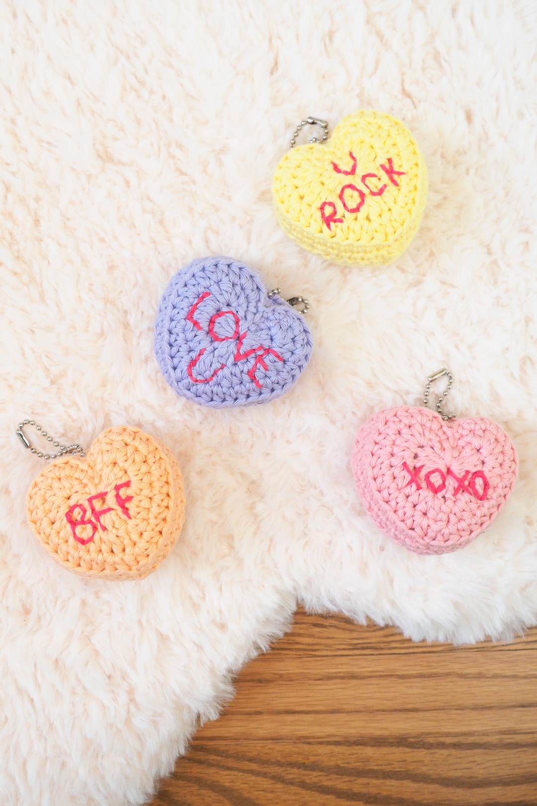 Candy Conversation Hearts Keychains for Valentine’s Day