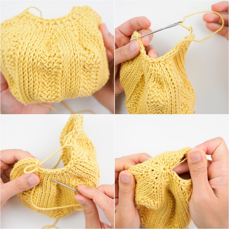 closing crochet yarn pumpkin