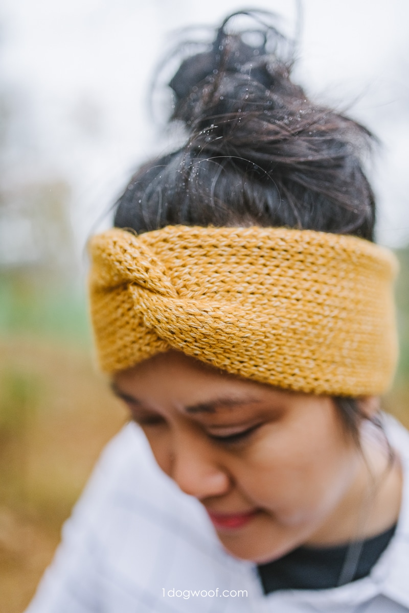 thick and cozy tunisian crochet knit stitch twist ear warmer